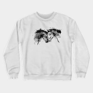 Heads of two horses in love Crewneck Sweatshirt